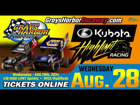 8/28/24 High Limit Racing / Full Event / 410 Sprints &amp; Modifieds / Grays Harbor Raceway / Elma, WA - dirt track racing video image