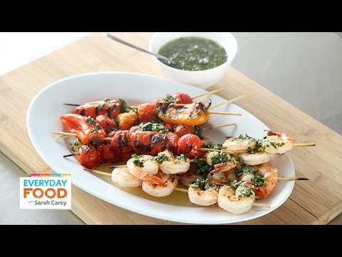 Grilled Shrimp Kebab with Chimichurri - Everyday Food with Sarah Carey - UCl0kP-Cfe-GGic7Ilnk-u_Q