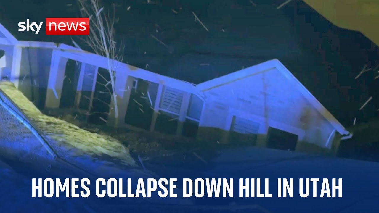 Utah: Moment two homes break apart and slide off hill in Draper City