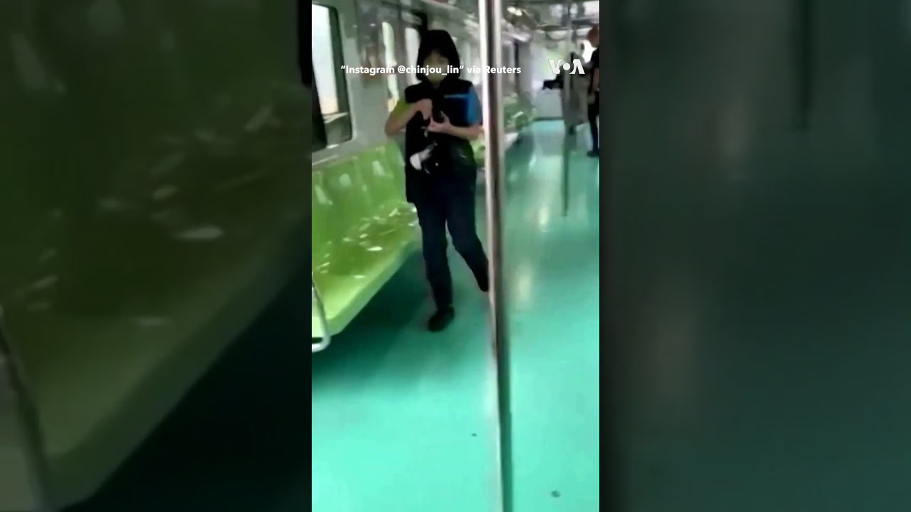 Passenger Train Struck by Fallen Crane in Taiwan #shorts