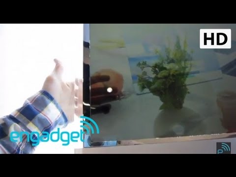 Samsung 22-inch Transparent Blu LCD TV | Engadget at SID 2011 - UC-6OW5aJYBFM33zXQlBKPNA