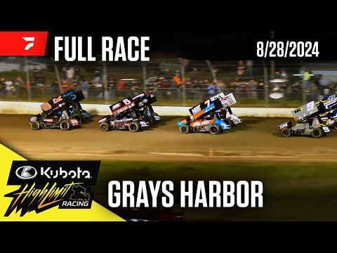 FULL RACE: Kubota High Limit Racing at Grays Harbor Raceway 8/28/2024 - dirt track racing video image