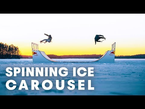 FROZEN SKATE FUN: Skateboarding a spinning ice carousel. - UCblfuW_4rakIf2h6aqANefA