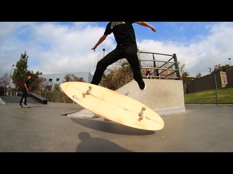 KICKFLIPPING A SURFBOARD AT A SKATEPARK?! | SKATE EVERYTHING EP 10 - UC9PgszLOAWhQC6orYejcJlw