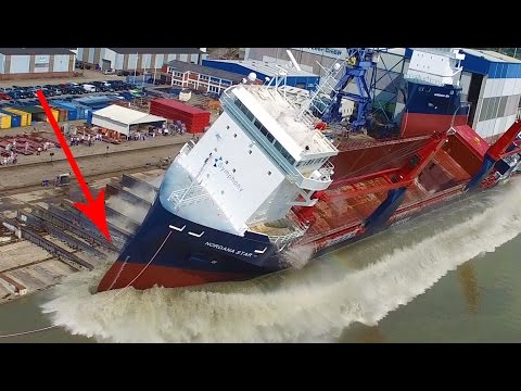 Big Ship Launch Compilation | 12 Awesome Ship Launches, Fails and Close Calls - UCrCLYgLx7x52o0Otv-8BZpg