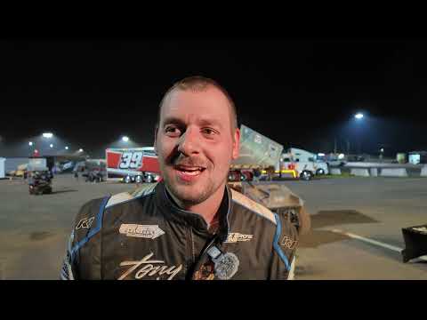 Robbie Kendall discusses his victory in the first Twin 25 at Port Royal Speedway Saturday night - dirt track racing video image