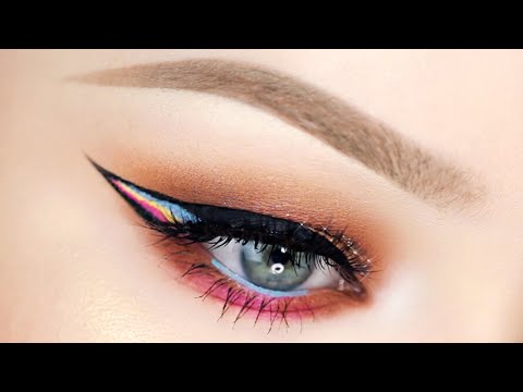 Glittery Peach Summer Eyes with RAINBOW Liner! - UCzTKskwIc_-a0cGvCXA848Q