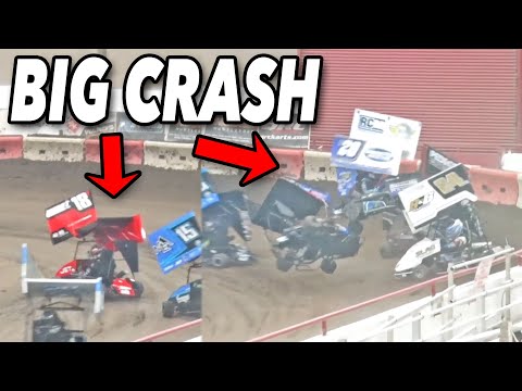 The Biggest Outlaw Kart Crash.... - dirt track racing video image