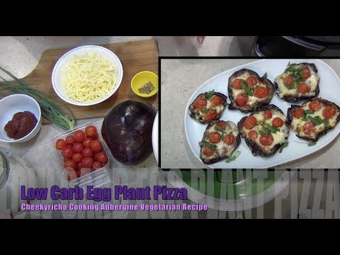 Low Carb Eggplant (Aubergine) Pizza cheekricho vegetarian video recipe ep.1,290