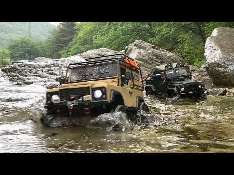 RC카 : TRX4 Defender D110 Pick-up & Xtra Speed D90(Rainy Day driving :-D)