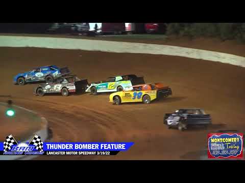 Thunder Bomber Feature - Lancaster Motor Speedway 3/19/22 - dirt track racing video image