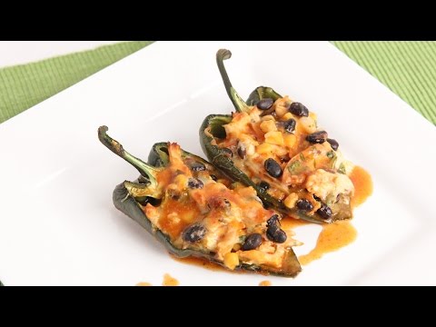 Chicken Enchilada Stuffed Peppers Recipe - Laura Vitale - Laura in the Kitchen Episode 956 - UCNbngWUqL2eqRw12yAwcICg