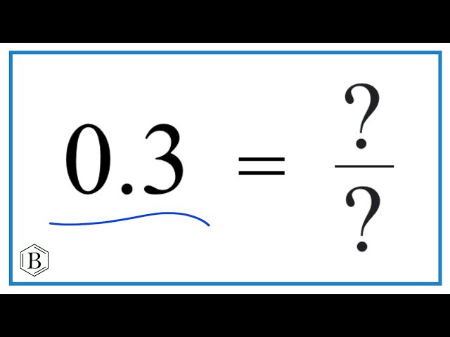 What is 0.3 as a Fraction?