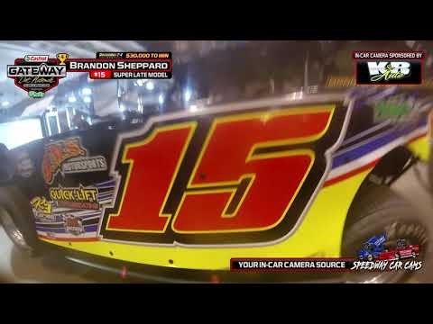 4th Place #15 Brandon Sheppard at the Gateway Dirt Nationals 2021- Super Late Model In-Car Camera - dirt track racing video image