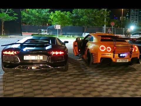THE CRAZIEST CARS IN DUBAI !!! LAMBORGHINI VS NISSAN GTR !!! - UC_hoQDD6zKcIqpIYLsFbBeA
