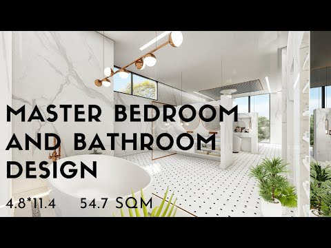 Master bedroom and bathroom