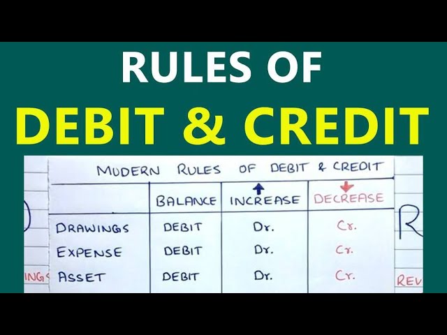 Which Of The Following Applications Of The Rules Of Debit And Credit Is 