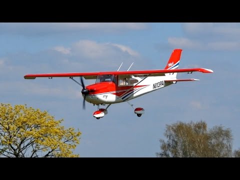 RC Scale Model Plane Cessna 182 with a petrol engine Flight demonstration *1080p50fpsHD* - UCH6AYUbtonG7OTskda1_slQ