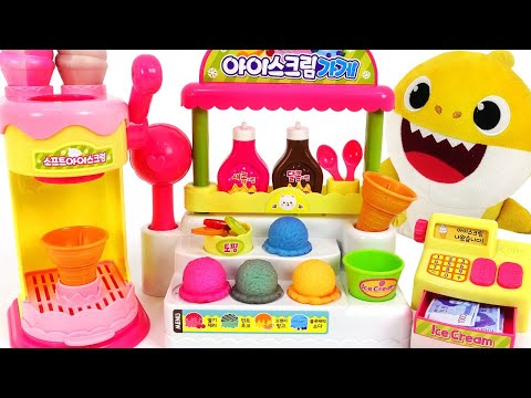 Baby Shark Syrup Ice cream shop play~! Let's make Color Changing Ice cream! | PinkyPopTOY