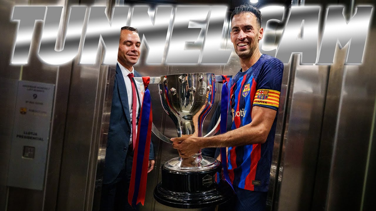 TUNNEL CAM LA LIGA CHAMPIONS : How Sergio Busquets went to collect La Liga Trophy! 📹