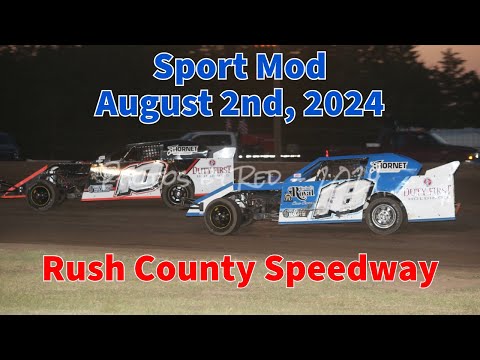 Rush County Speedway Sport Mod 08/02/24 #10 Alex Wiens / #18 Kyle Wiens - dirt track racing video image