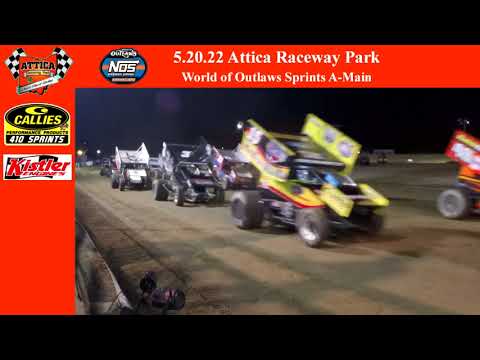 5.20.22 Attica Raceway Park World of Outlaws Sprints A-Main - dirt track racing video image