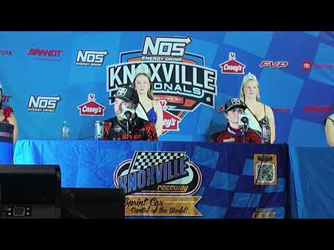 Knoxville Nationals post-race press conference with winner Ryan Timms, Rico Abreu, and David Gravel - dirt track racing video image