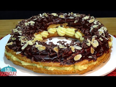 ESPECIAL NAVIDAD. CORONA DE PASTA CHOUX RELLENA DE CREMA PASTELERA Y CHOCOLATE. Loli Domínguez - UC5ONfXPjWgqElh0NZaRJ1tg