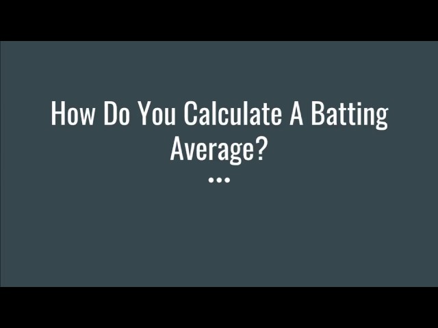 How to Use a Baseball Average Calculator