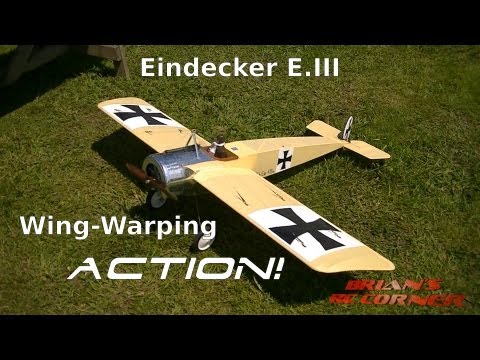 Aerodrome R/C Fokker E.III Eindecker: Wing Warping Action - UCqFj04rRJs6TJIwsVvCQK6A