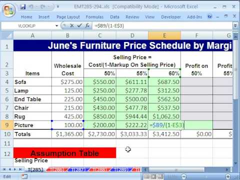 Excel Magic Trick 285: Markup On Sell Price Formula - UCkndrGoNpUDV-uia6a9jwVg