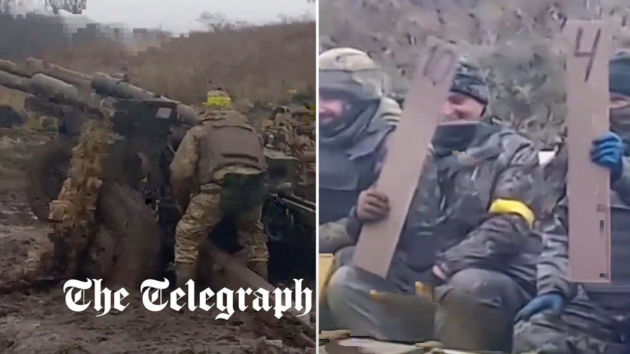 Ukraine troops have fun with U.S howitzer as sprits remain high on frontline