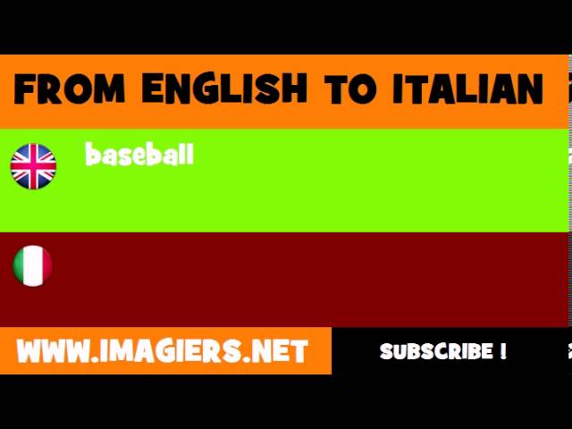 How Do You Say Baseball In Italian?