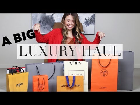 HUGE LUXURY UNBOXING & TRY ON HAUL - HERMES, FENDI, LV, JO MALONE & MORE