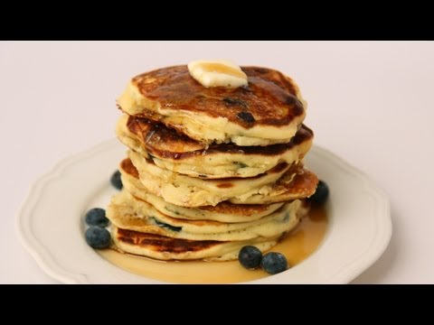 Homemade Blueberry Pancake Recipe - Laura Vitale - Laura in the Kitchen Episode 426 - UCNbngWUqL2eqRw12yAwcICg