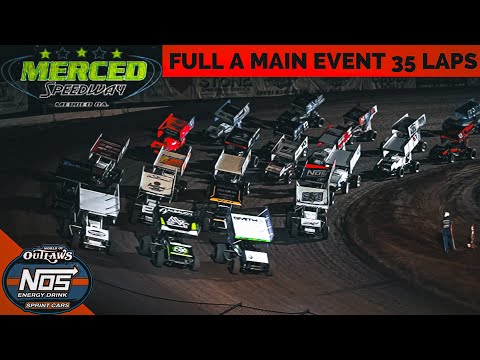 World of Outlaws NOS Energy Drink Sprint Cars | Merced Speedway | September 14, 2024 | Full A Main - dirt track racing video image