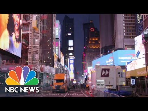 Times Square All But Empty As U.S. Quietly Marks New Year’s Eve | NBC Nightly News