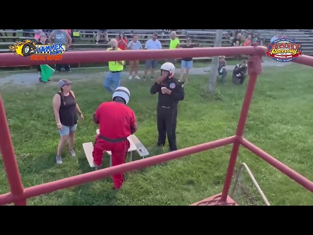 ICYMI: Dominator Super Stock Chris Mize Memorial Hot Dog Race sponsored by A2Z mobile service, Speedy Sponsors, Oakshade Raceway, G&J Pizza, Freeze Frame Photos Online, John Young Racing, Team 1196, A2Z 24 Hour Road Service & Ledyards Lawncare.

REMINDER: The Compact Chris Mize Memorial Hot Dog Race has been rescheduled for September 13! 

Fastest overall time from all hot dog races will receive the Chris Mize Memorial Hot Dog Race Championship belt courtesy Big D's BBQ and Charlie K's BBQ. Currently Dusty Moore as the time to beat at 2 minutes and 49.88 seconds.