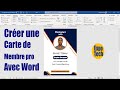 Comment cr?er votre carte de membre pro avec Word #2
