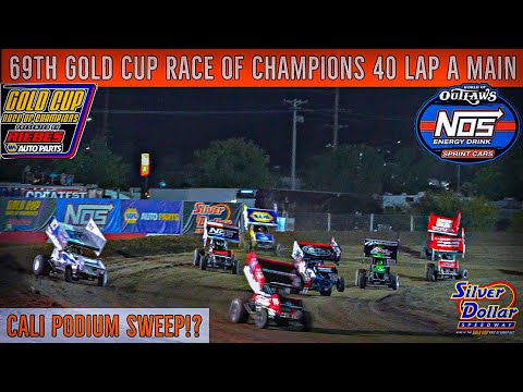 69th Gold Cup Race Of Champions 40 Lap A Main | World of Outlaws Sprint Car | Silver Dollar Speedway - dirt track racing video image