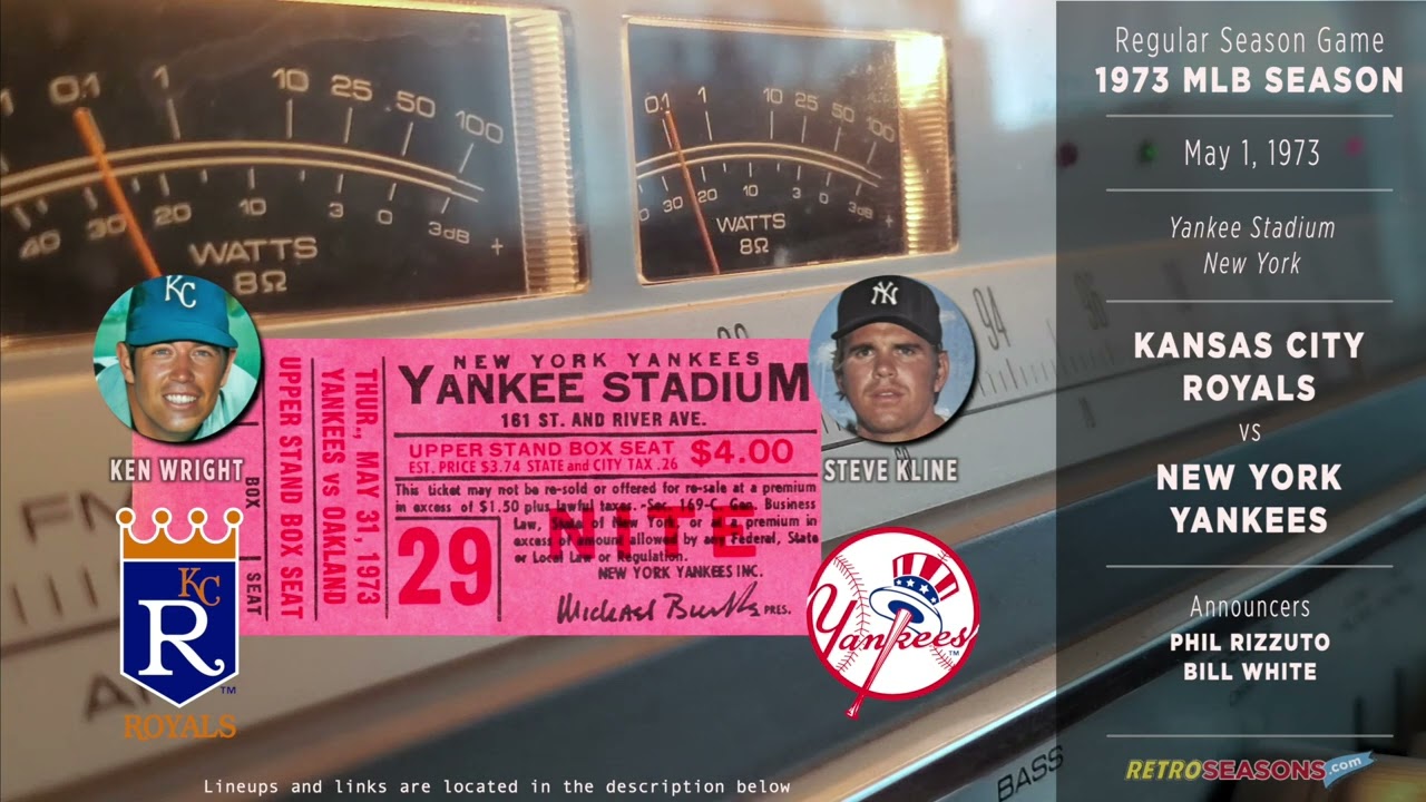 1973 Kansas City Royals vs New York Yankees -  Radio Broadcast video clip