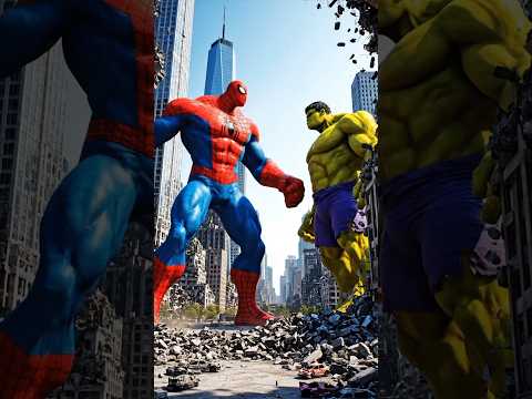 Giant SpiderManvsYellow Hulk |Epic Clash part 2 #HulkVsSpiderMan#SuperheroFight#trending#epicbattle
