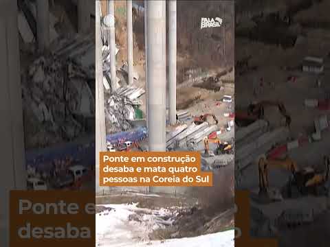 Ponte em construção desaba e mata quatro pessoas na Coreia do Sul #Shorts #FalaBrasil