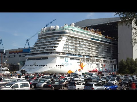 Big ship launch: Float out of cruise ship Genting Dream 雲頂夢號 at Meyer Werft shipyard - UCrCLYgLx7x52o0Otv-8BZpg