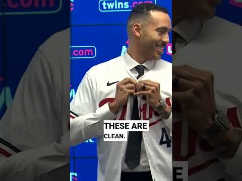 THESE ARE CLEAN! Carlos Correa tries on Minnesota's new jersey for the first time video clip