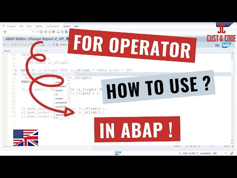 Using the FOR operator in SAP ABAP [7.40] [english]