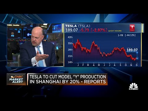 Jim Cramer explains why he would buy Tesla shares amid production cut reports