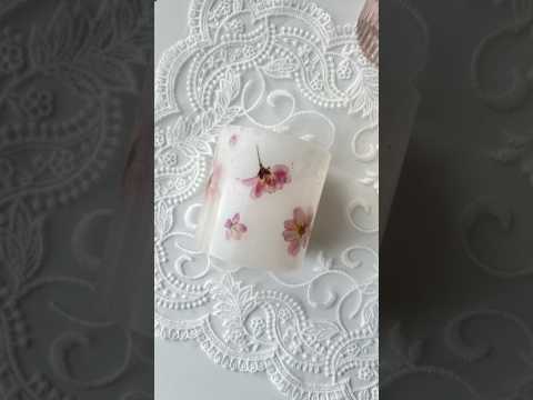 🌸桜の押し花で作るランタン作り #candlemaking #キャンドル作り