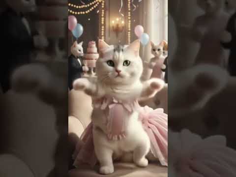 Kucing Anggun Memakai Baju dress Joget Cinta Merah Jambu #kucing #kucingjoget #cintamerahjambu #fypシ