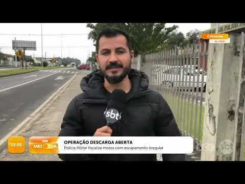 Polícia Militar fiscaliza motos com escapamento irregular em Criciúma | Trânsito | SCC Meio-Dia